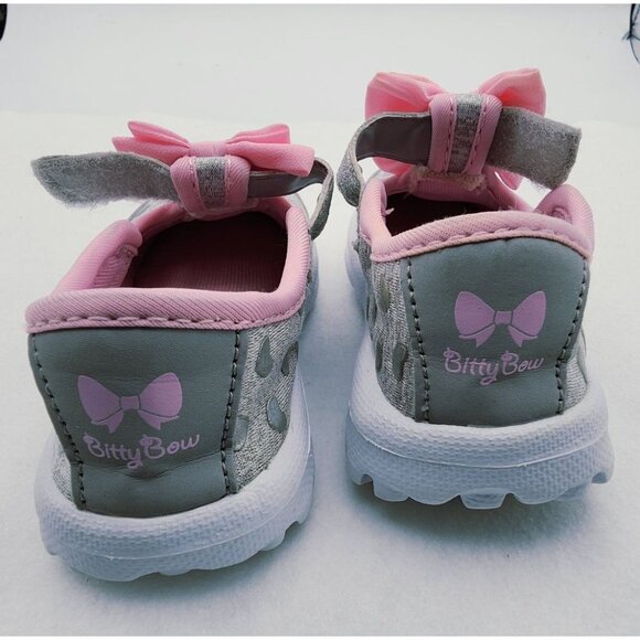 Sketchers memory foam grey pink bow toddler girl shoes size 5 - Picture 10 of 10